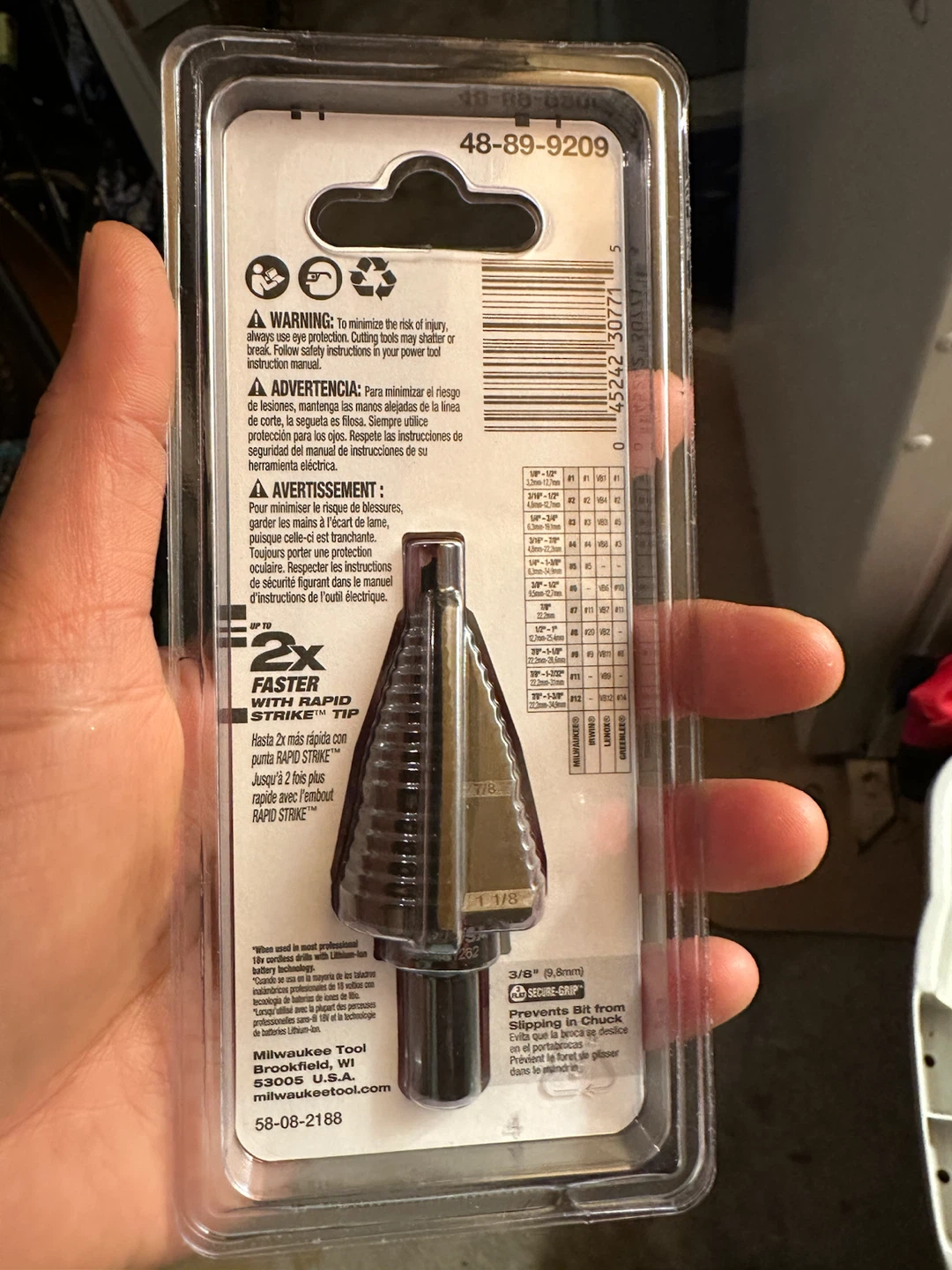 Milwaukee Step Drill Bit #9 - photo 2