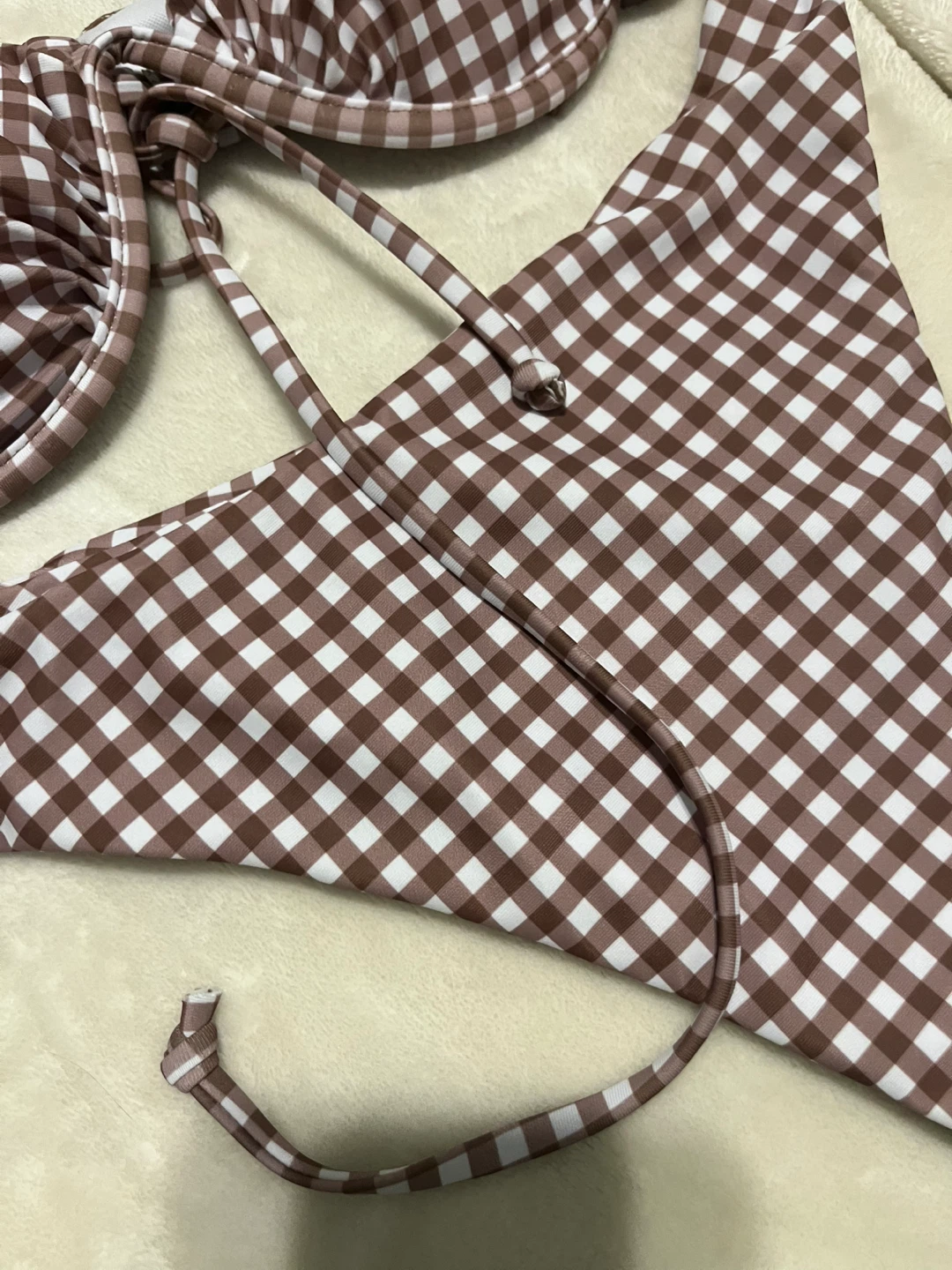 Brand new Brown small Gingham Bikini Set - photo 4