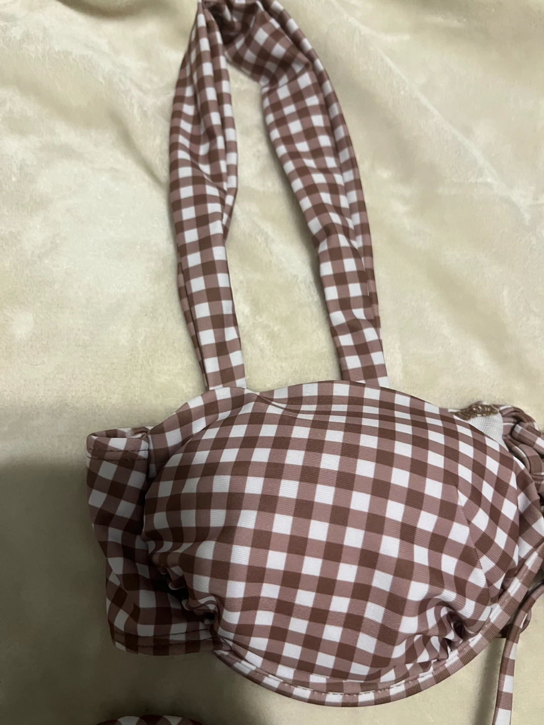 Brand new Brown small Gingham Bikini Set - photo 3