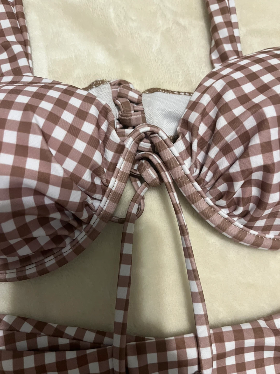 Brand new Brown small Gingham Bikini Set - photo 2