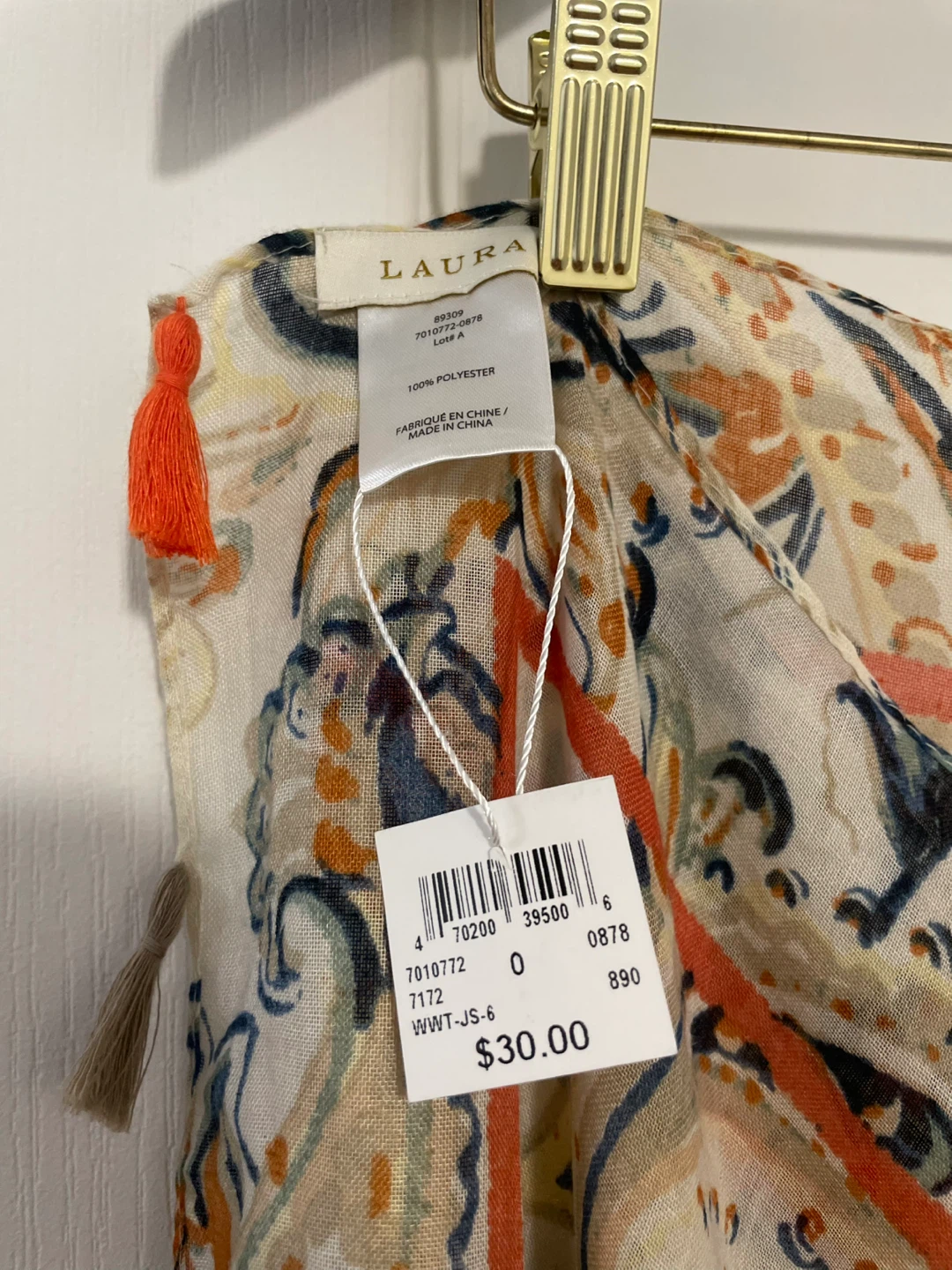 NWT Laura Colourful Scarf with Tassels - photo 3