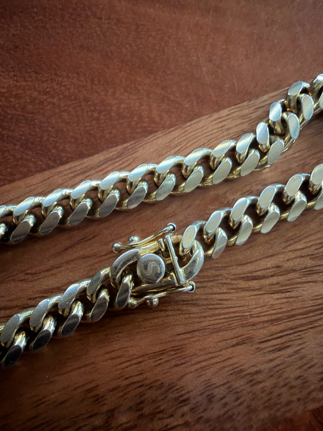 Sterling Silver Cuban Link Chain Necklace 925 Italy 24” - photo 3