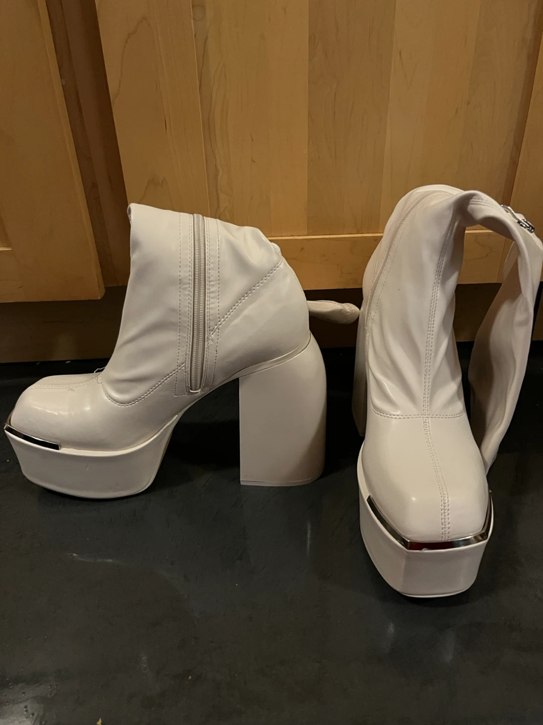 EGO White Platform Knee-High Boots