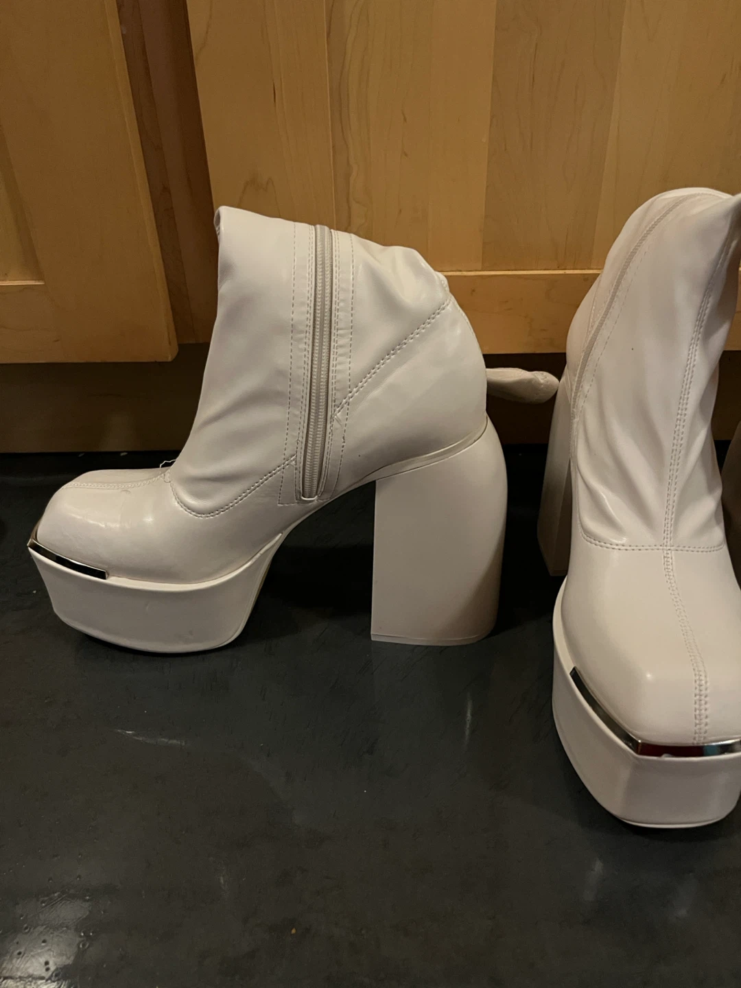 EGO White Platform Knee-High Boots - photo 2