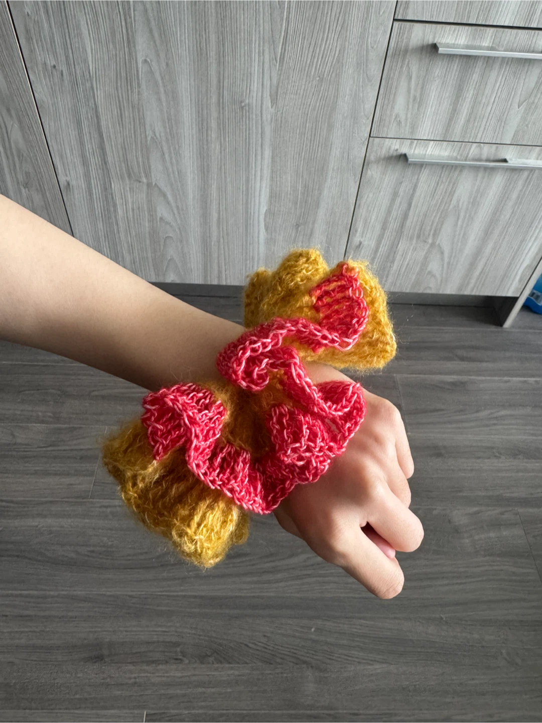 Crocheted beautiful scrunchy