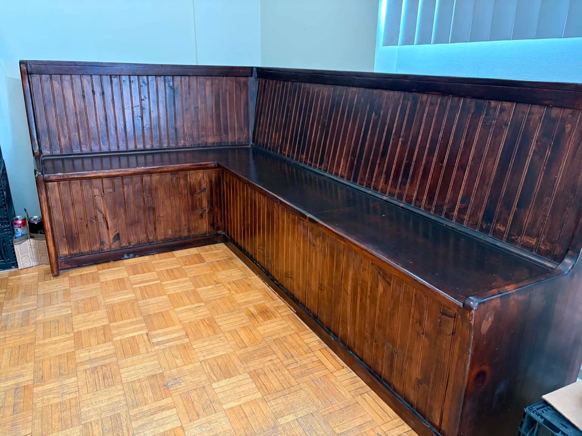Wooden bench / dining room table - photo 3