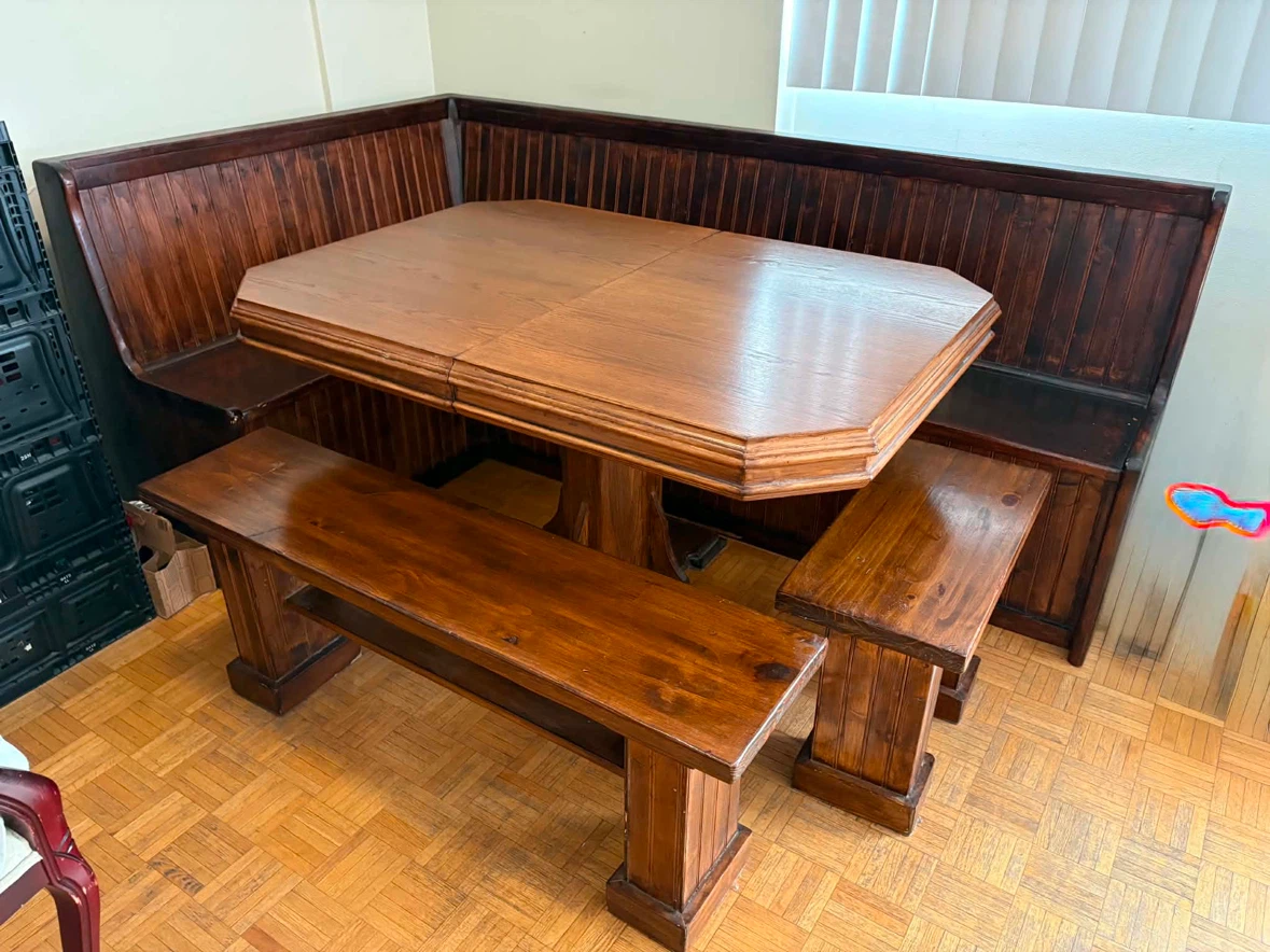 Wooden bench / dining room table - photo 4