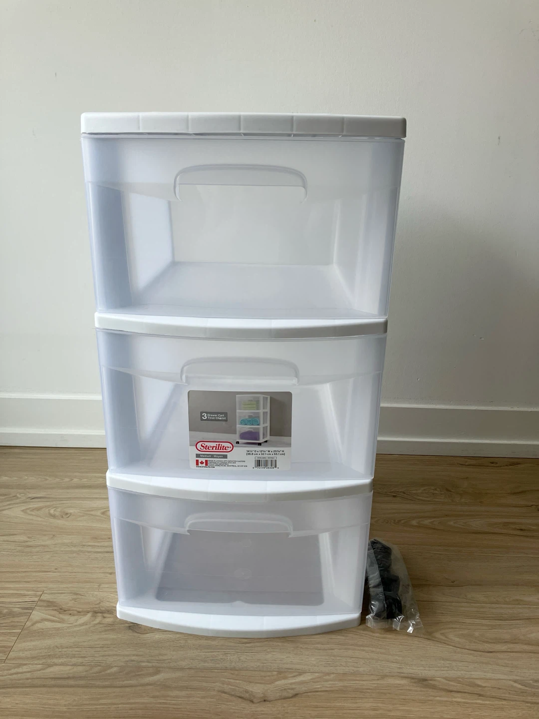 Sterilite 3-Drawer Storage Cart with Wheels - Medium size