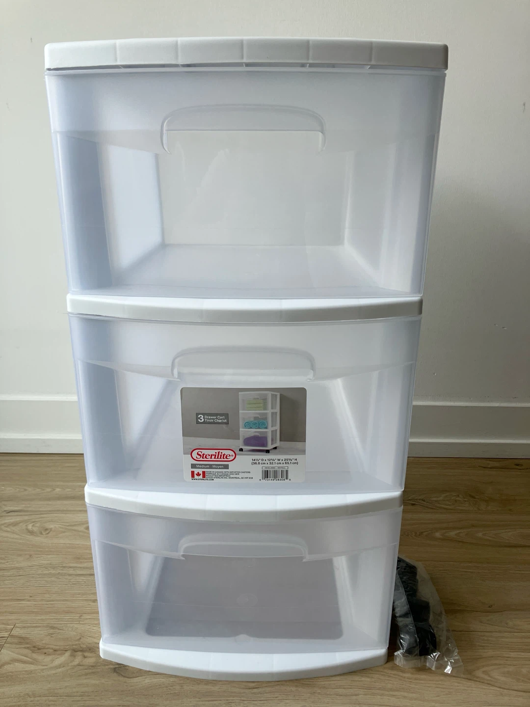 Sterilite 3-Drawer Storage Cart with Wheels - Medium size - photo 2
