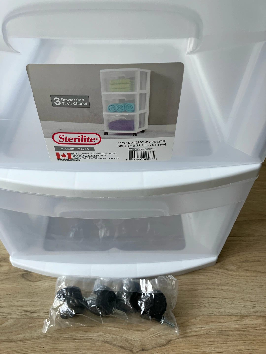 Sterilite 3-Drawer Storage Cart with Wheels - Medium size - photo 3