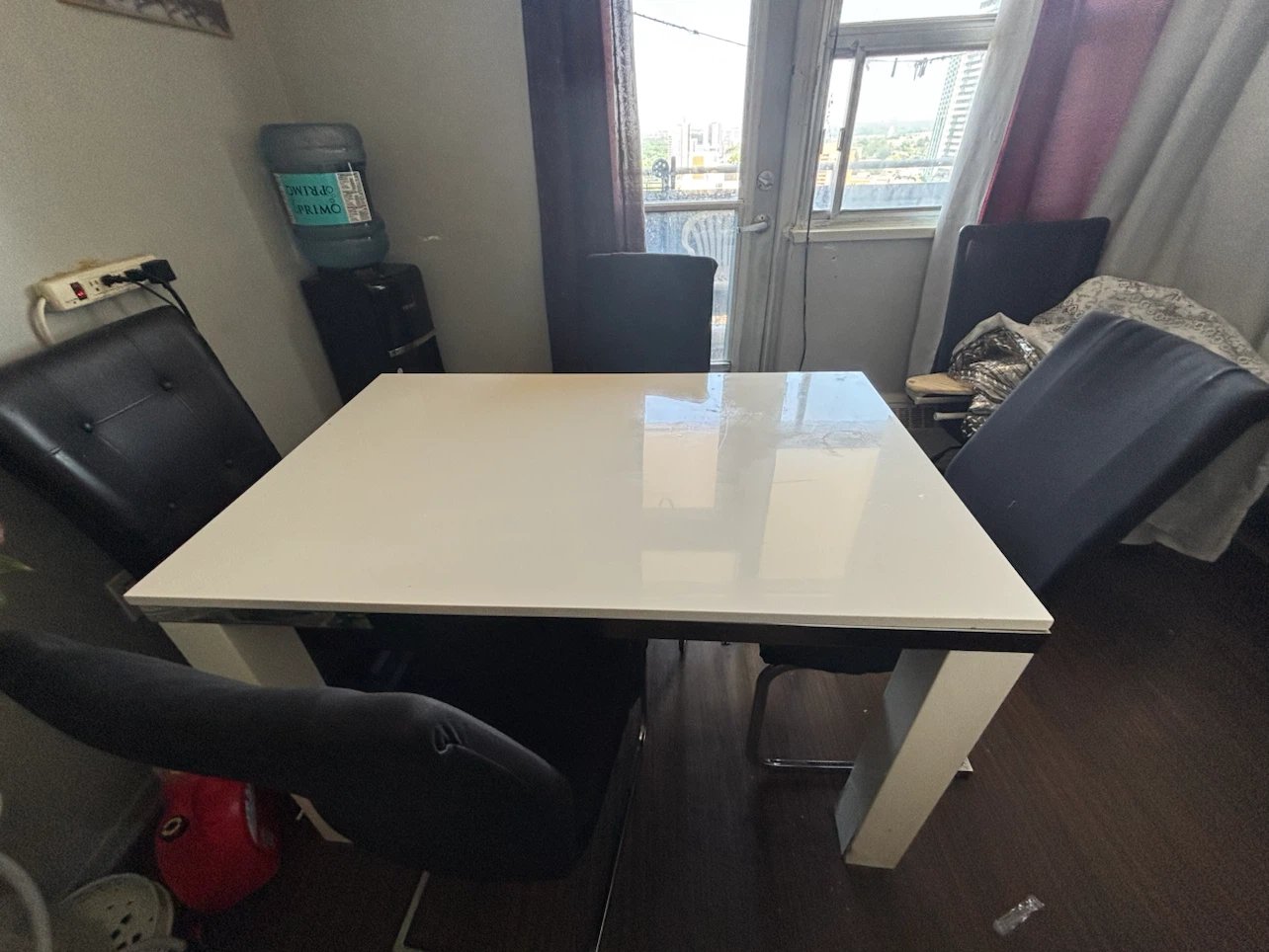 White Dining Table with 4 Chairs