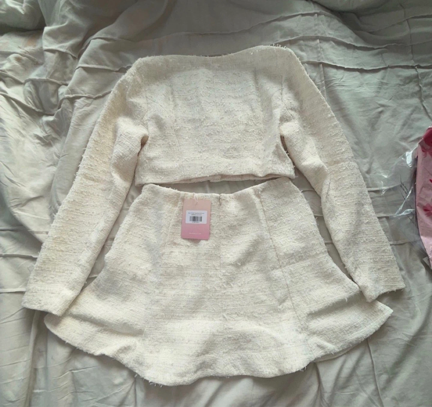 Hello Molly White Tweed Cropped Top & Mini Skirt Set - photo 5