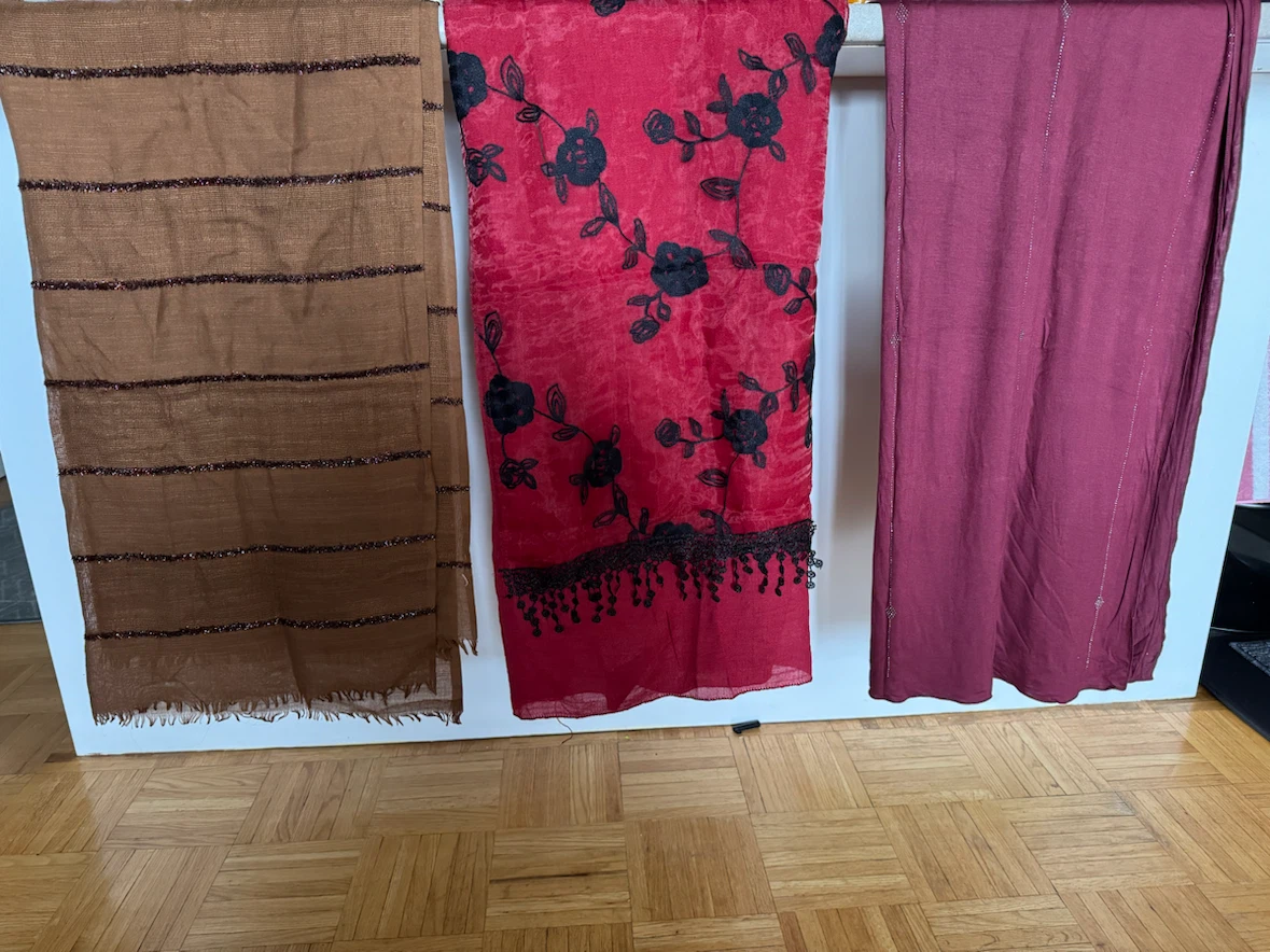 Lot of 6 Assorted Scarves - Various Colours and Embellishments