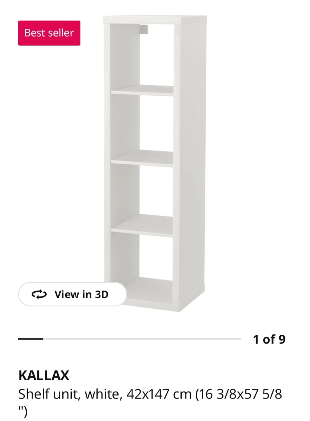 IKEA KALLAX Shelf Unit/ TV stand- White