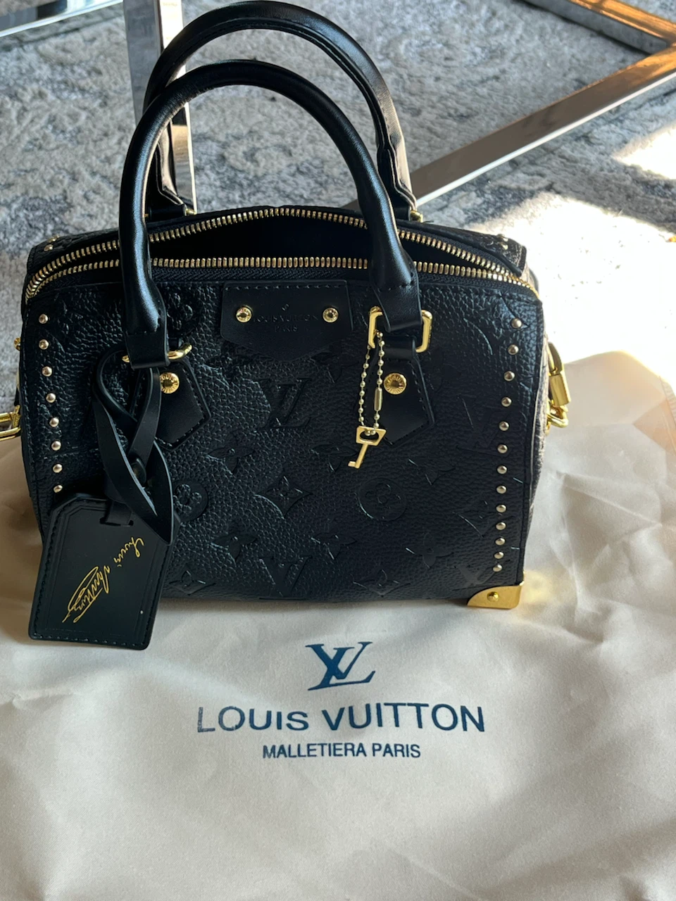 Louis Vuitton Black Monogram Empreinte Speedy Bandoulière
