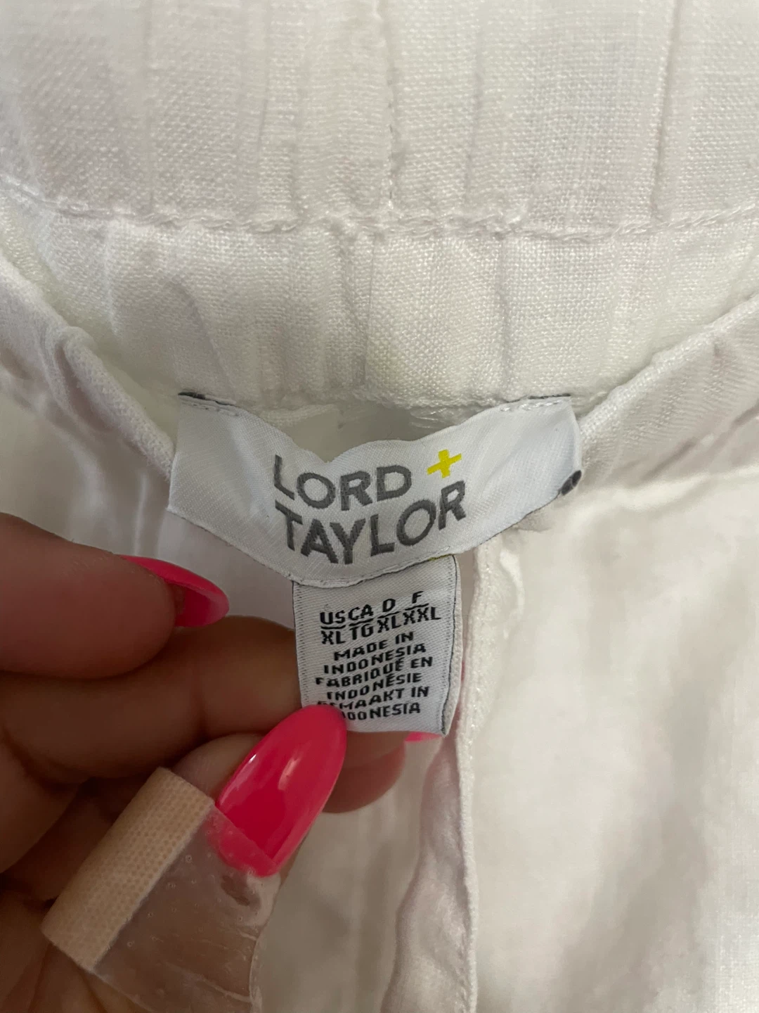 Lord & Taylor White Linen Pants XL - photo 4