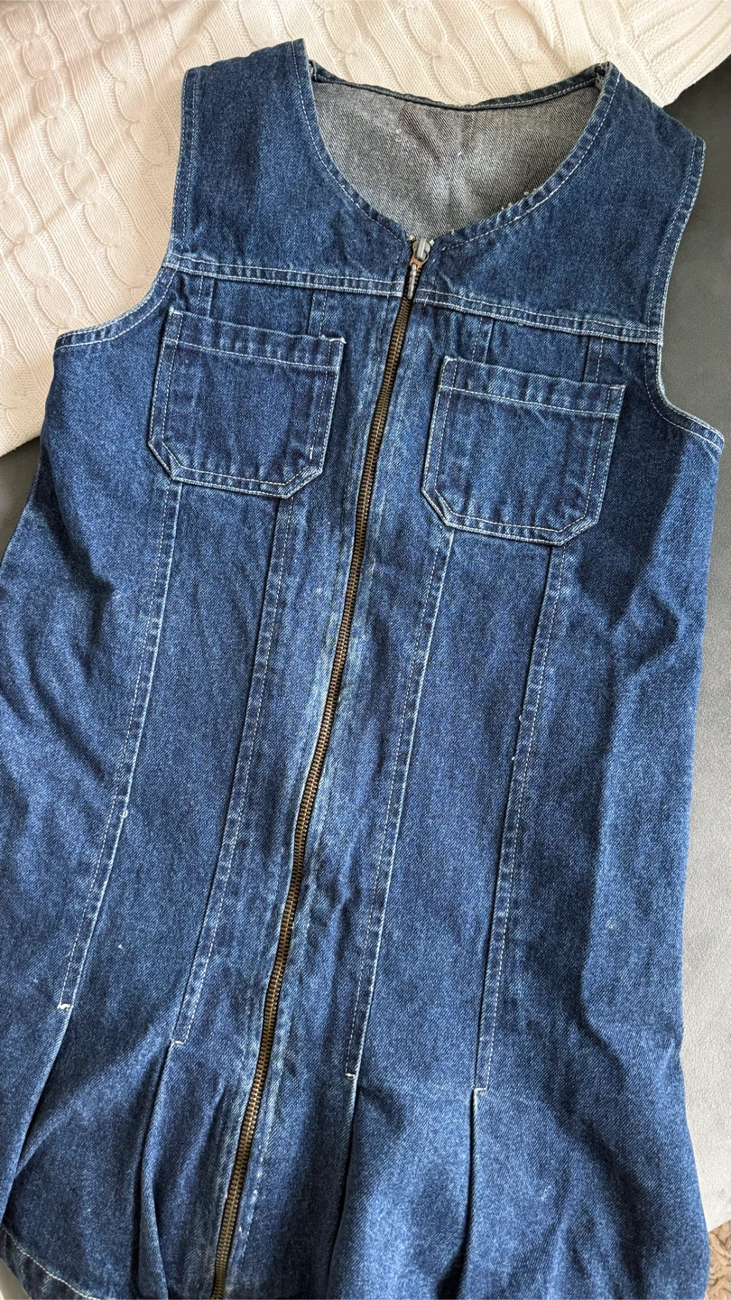 Sleeveless Denim Dress with Zipper - photo 2