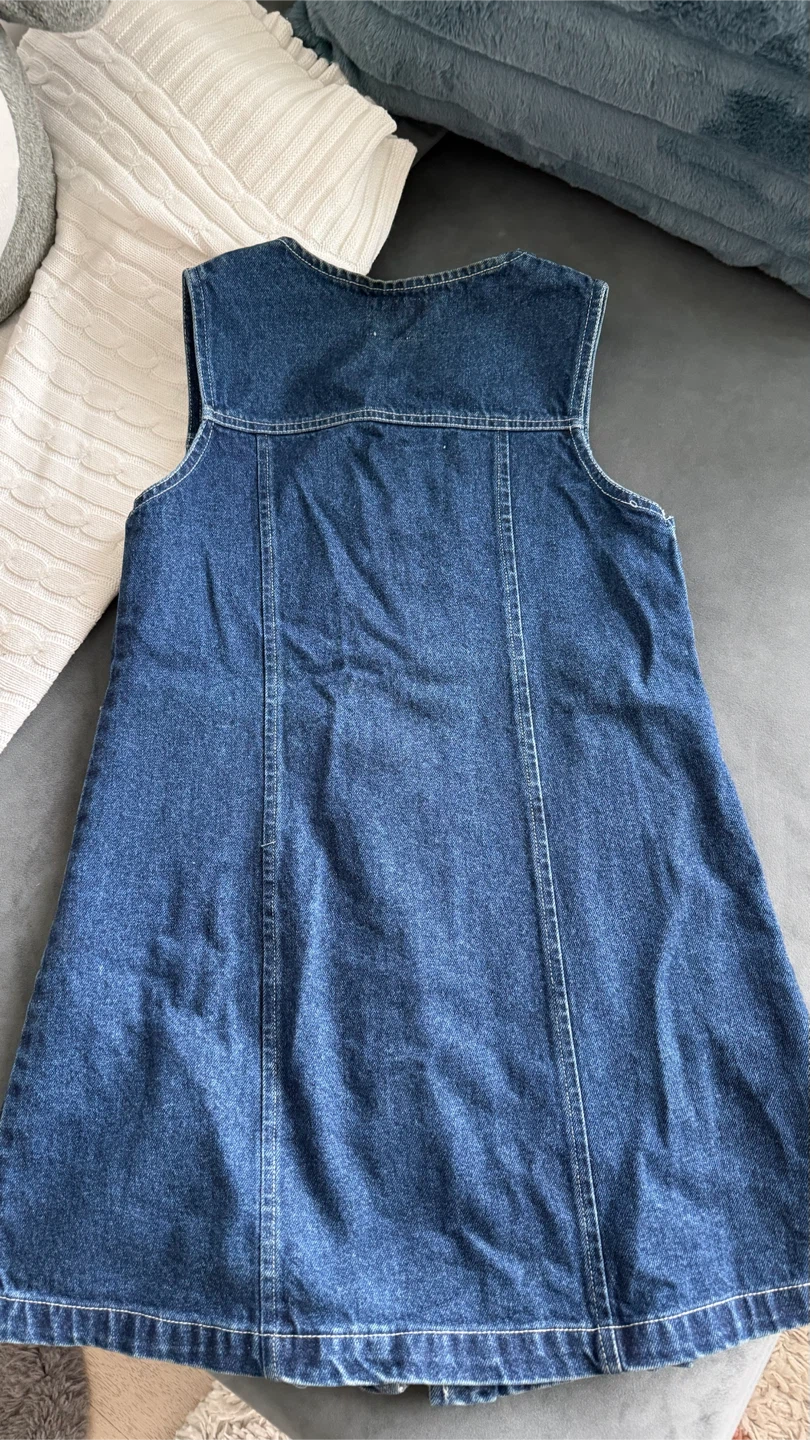 Sleeveless Denim Dress with Zipper - photo 3