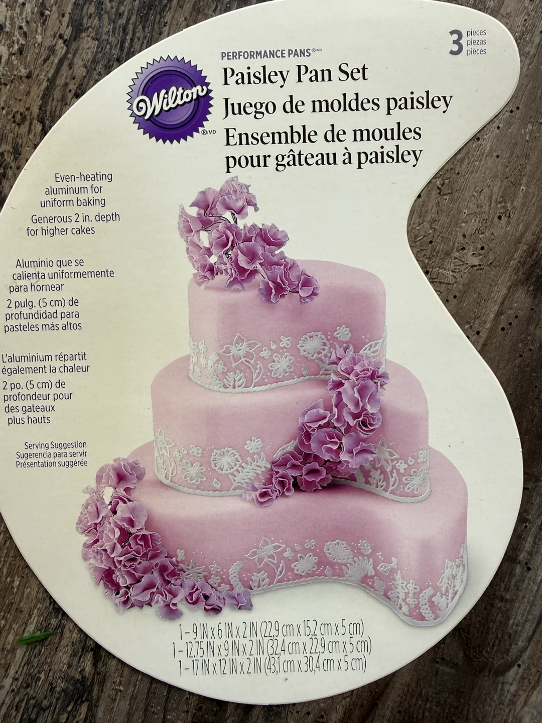 3-Piece Wilton Cake Pan Sets (Paisley and Diamond) Both Rare - photo 3