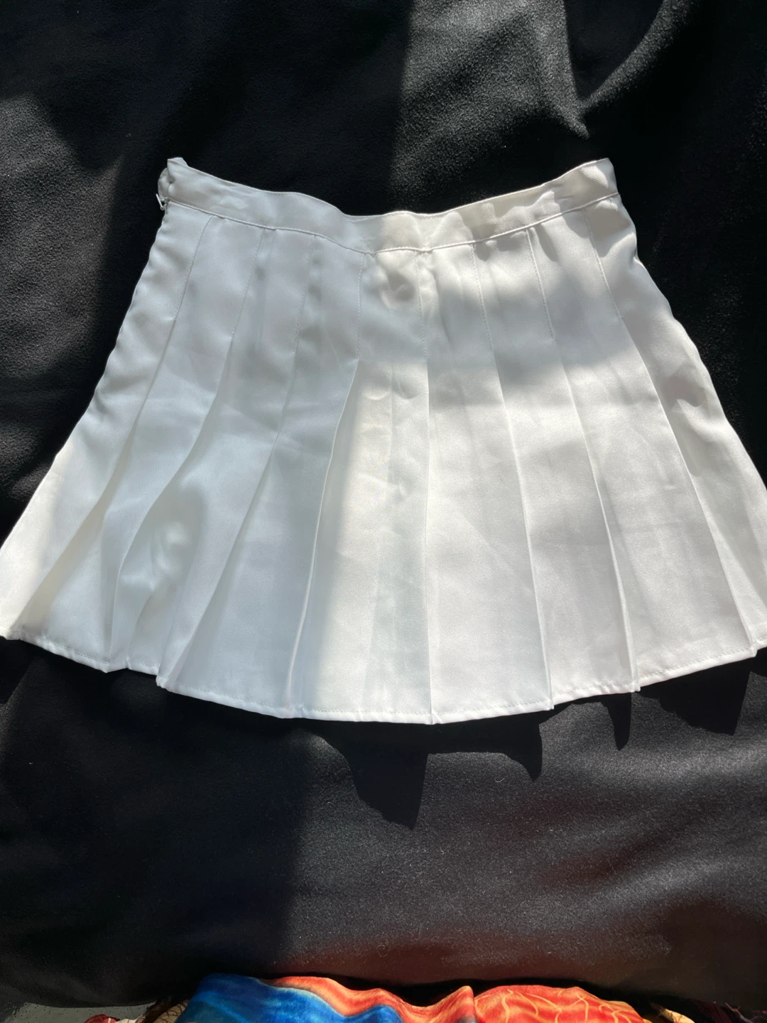 Pleated Skirts - Black, Pink Plaid, White - photo 3