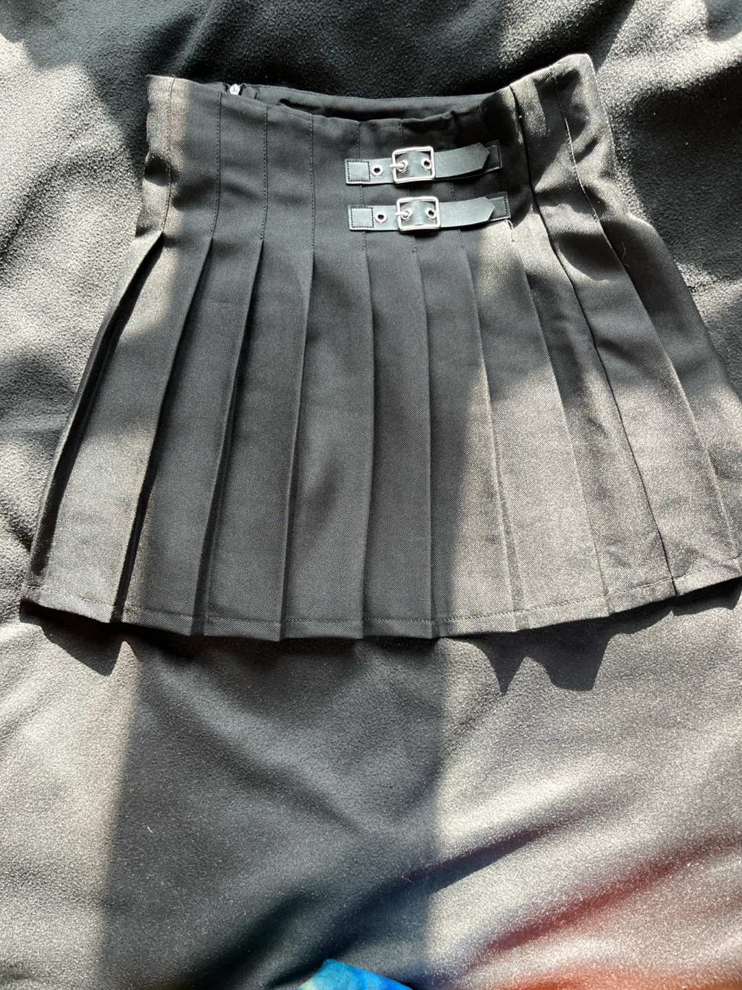 Pleated Skirts - Black, Pink Plaid, White - photo 4