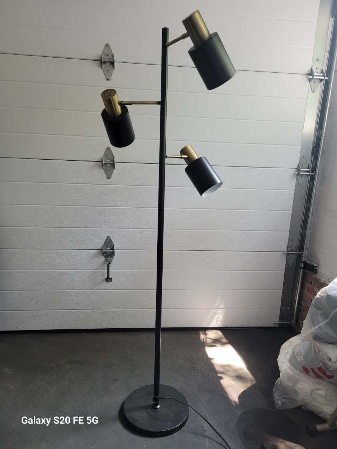 Black and Brass Floor Lamp - 3 Lights