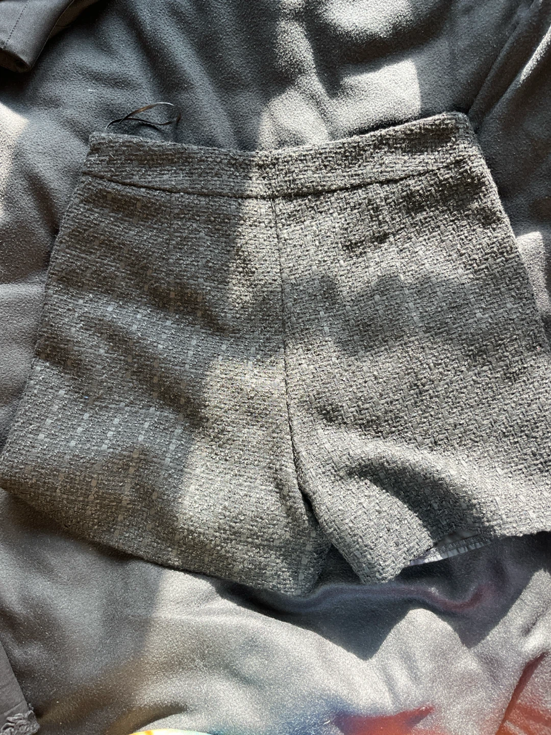 Green Plaid Tweed Mini Skirt with Gold Buttons - photo 2