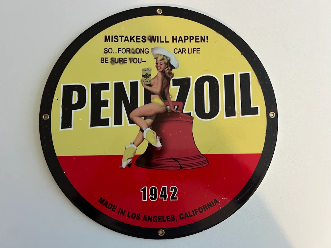 Pennzoil 1942 Tin Sign