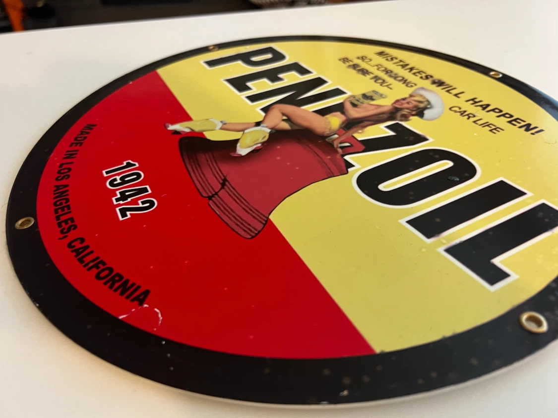 Pennzoil 1942 Tin Sign - photo 3