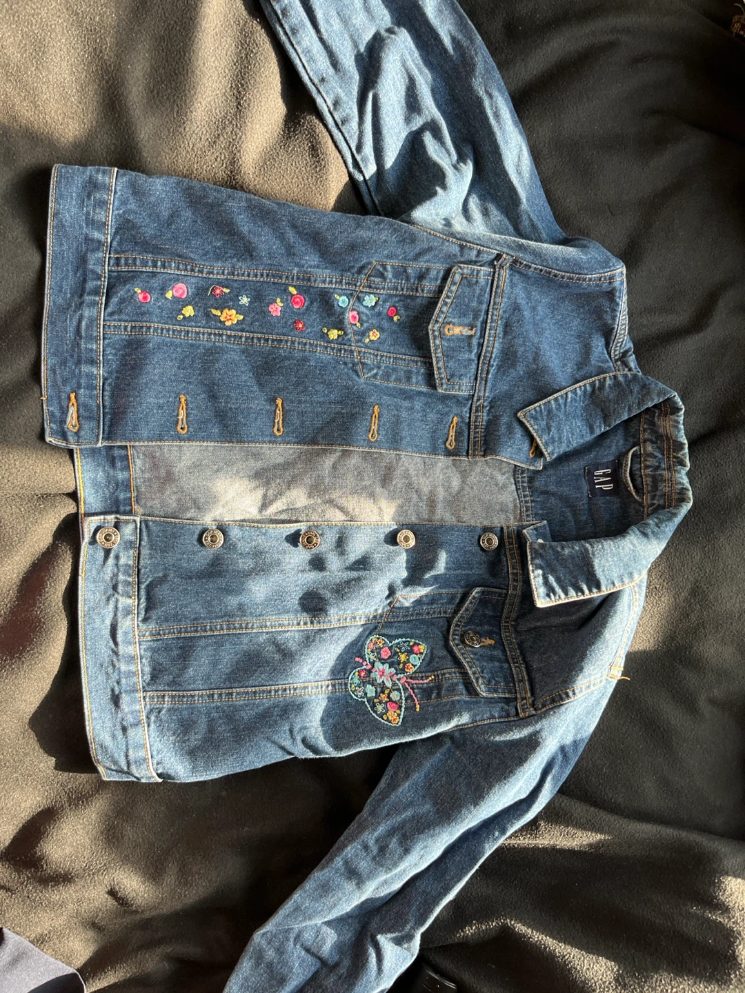 Gap Kids Denim Jacket with Butterfly Embroidery