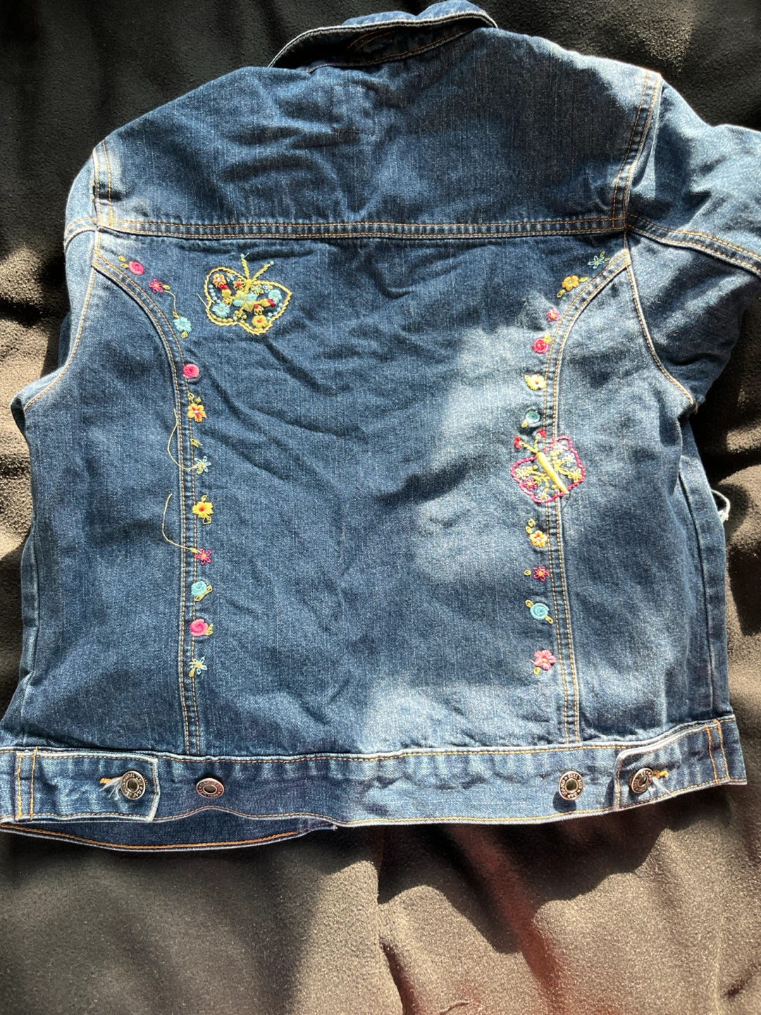 Gap Kids Denim Jacket with Butterfly Embroidery - photo 3