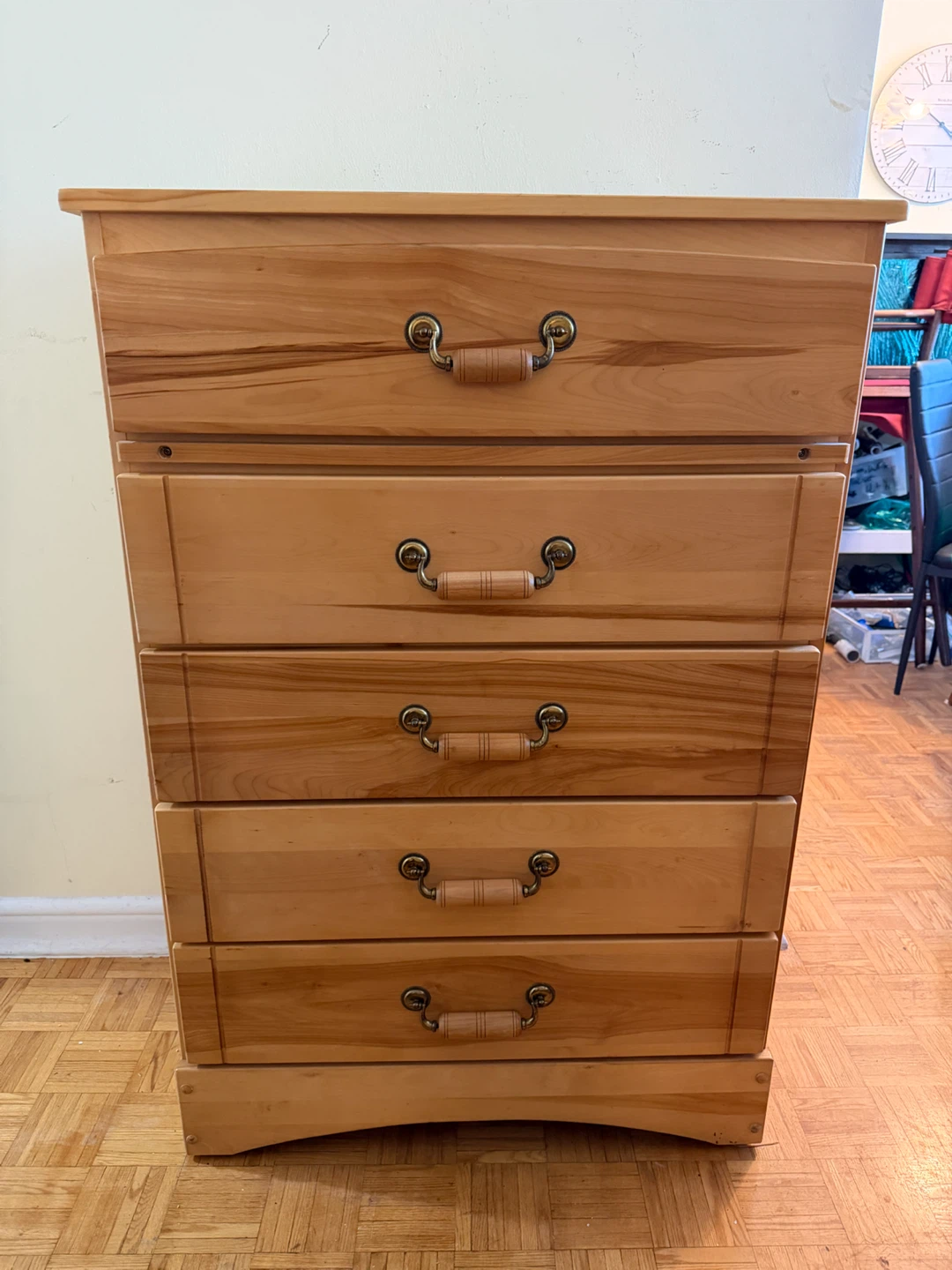 Solid pine Wood 5-Drawer Dresser