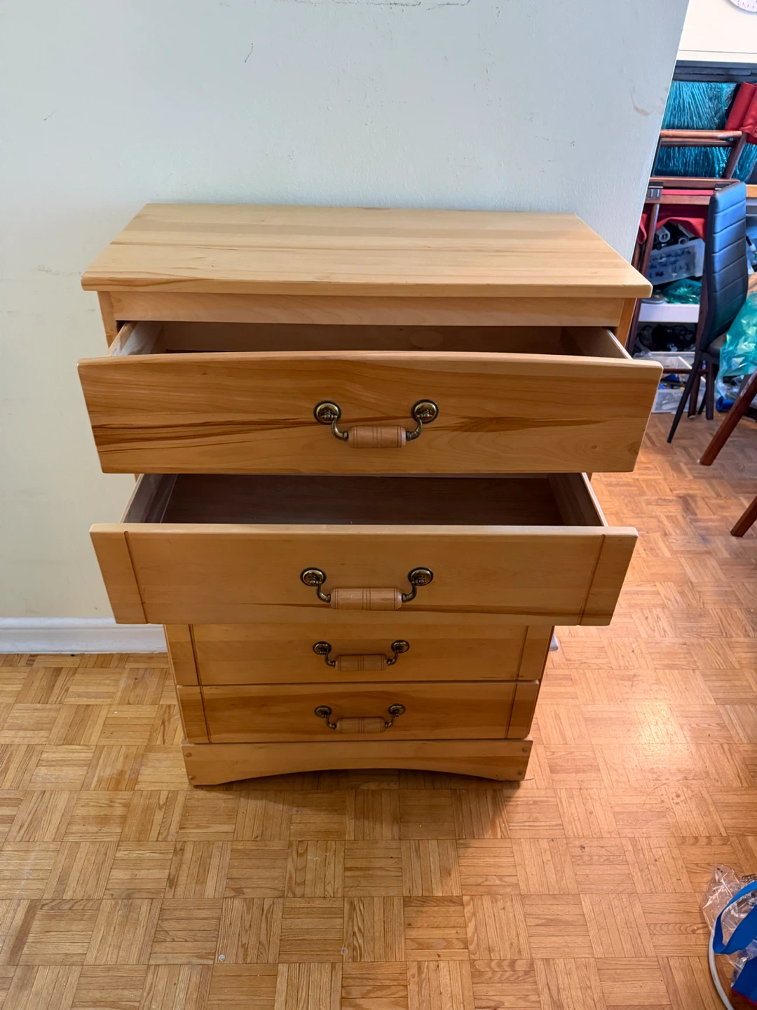 Solid pine Wood 5-Drawer Dresser - photo 3
