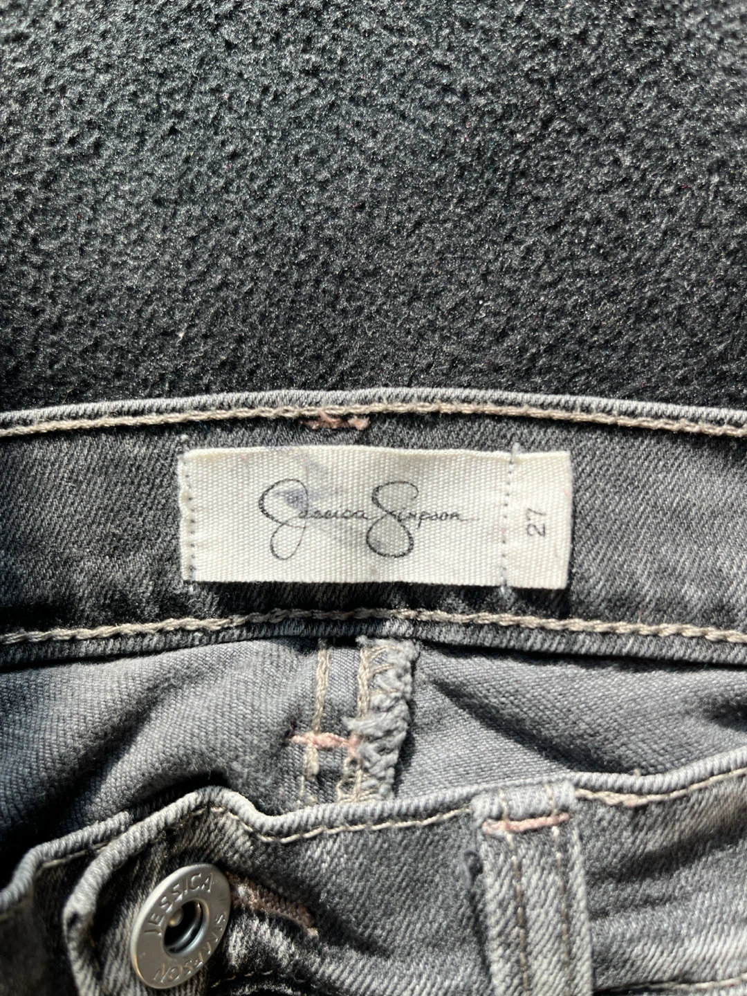 Jessica Simpson Grey Embroidered Skinny Jeans Size 27 - photo 4