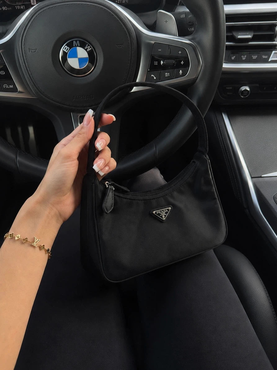 Prada Nylon Shoulder Bag - Black