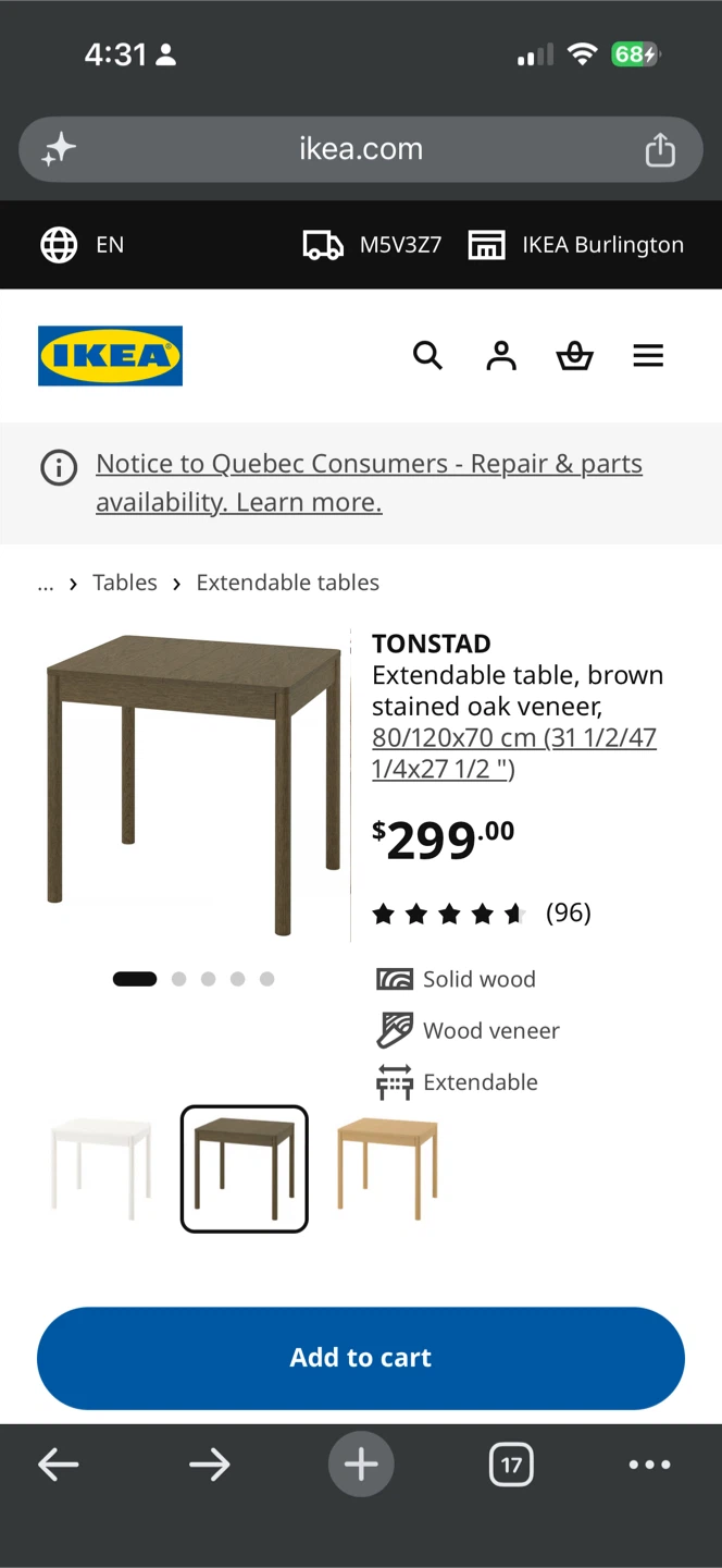 IKEA Dark Wood Dining Table (TONSTAD) - photo 4