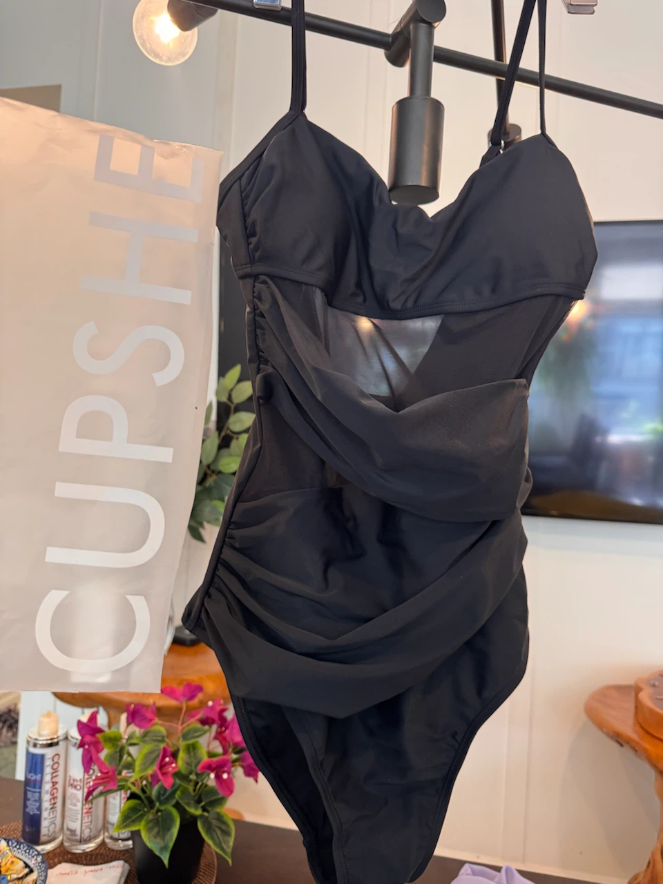 (S) Black Cupshe One-Piece Swimsuit