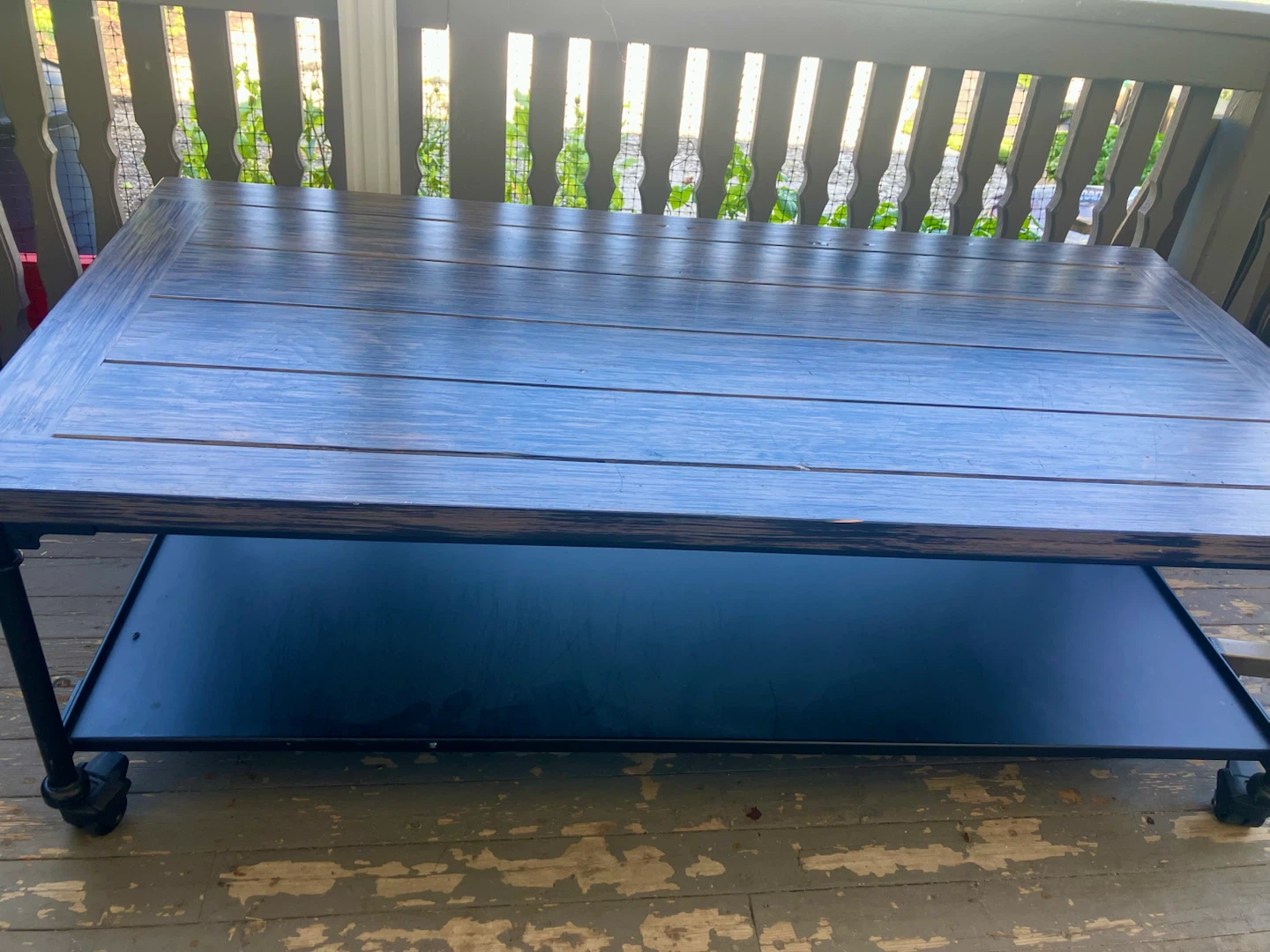 Rustic Wood Coffee Table with Shelf