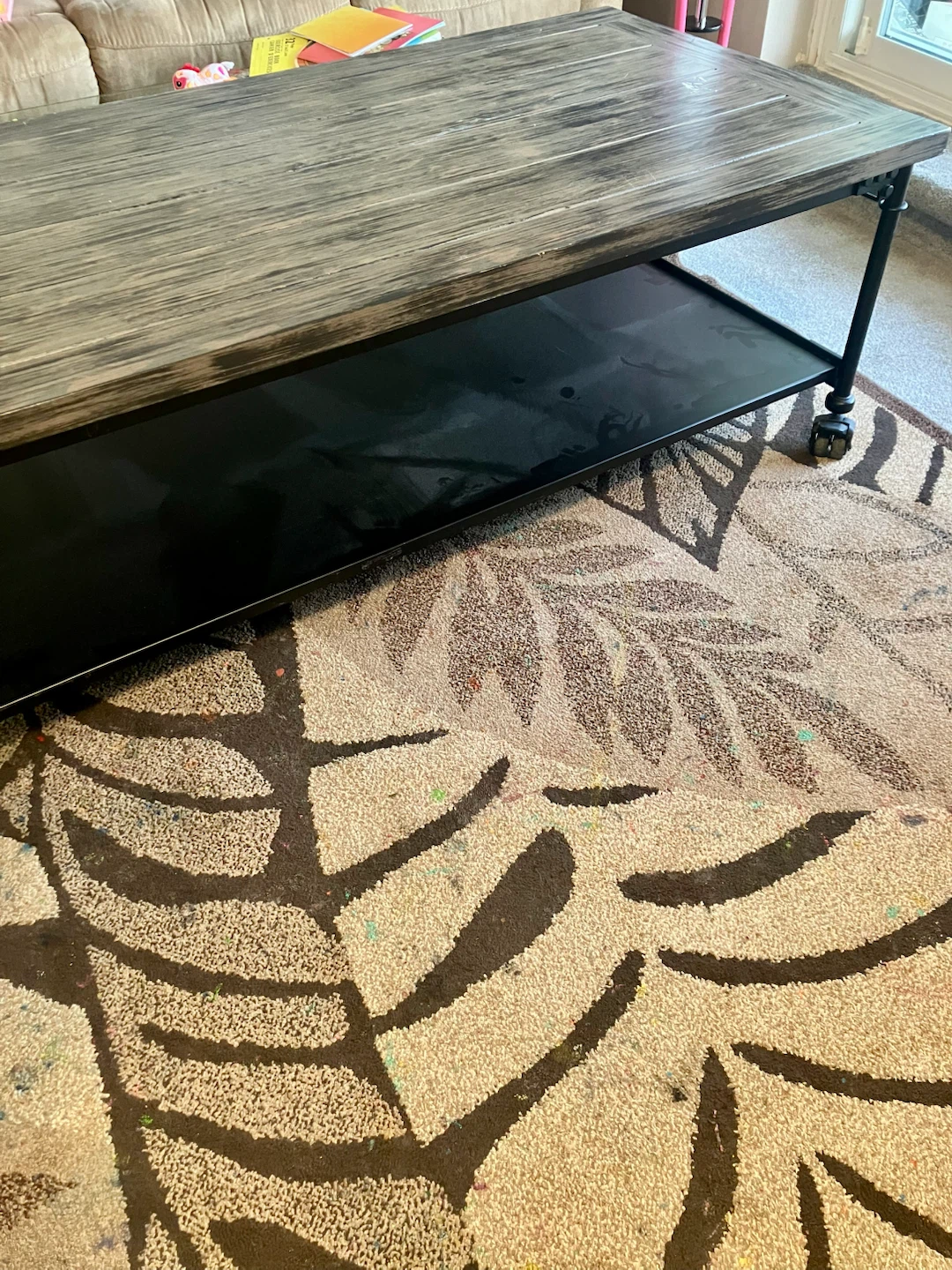 Rustic Wood Coffee Table with Shelf - photo 2