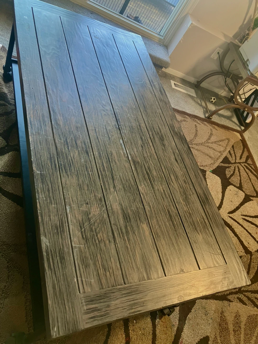 Rustic Wood Coffee Table with Shelf - photo 5