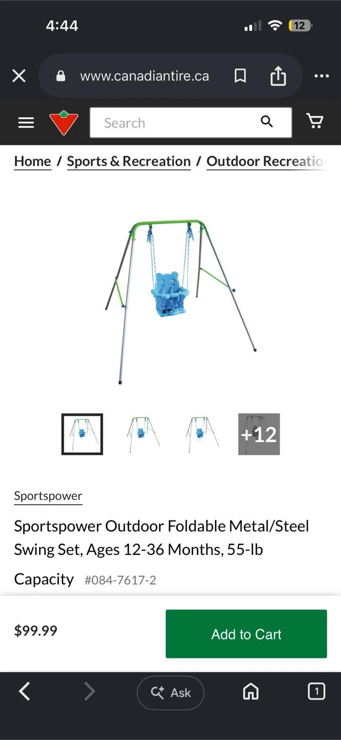 toddler swing