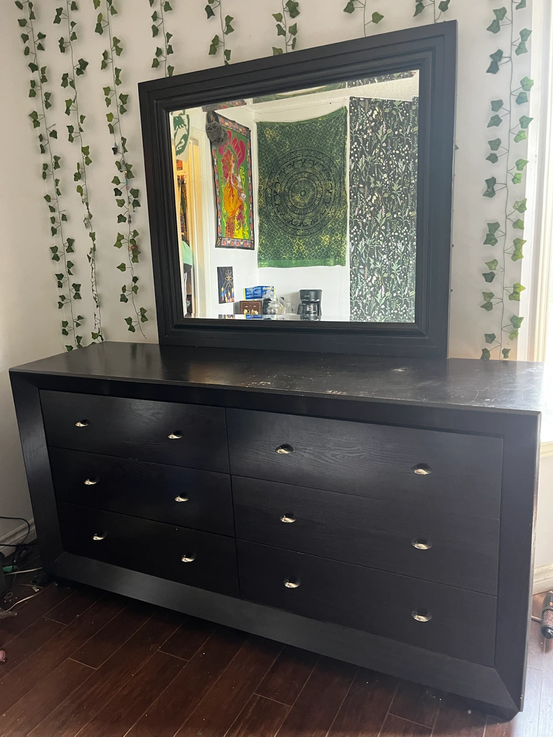 Black Dresser with Mirror