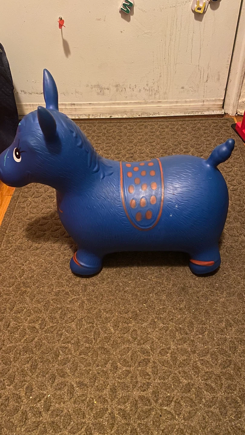 Blue Inflatable Bouncy Horse Toy