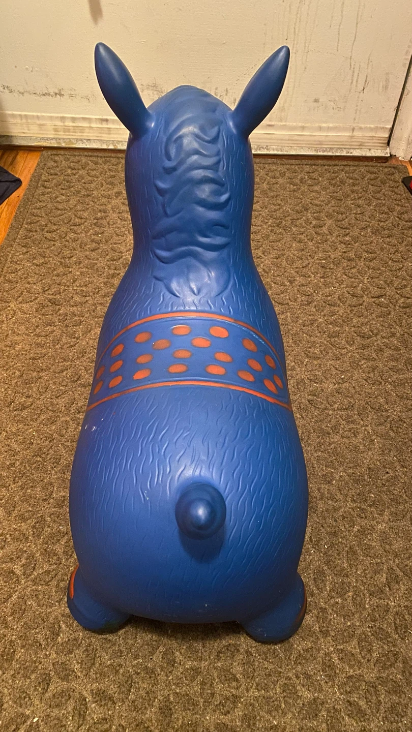 Blue Inflatable Bouncy Horse Toy - photo 2