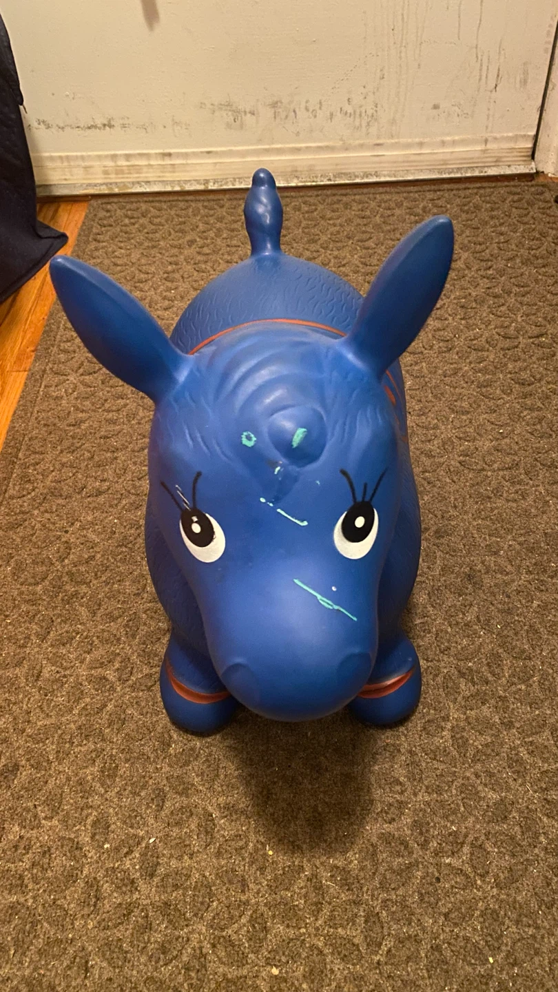 Blue Inflatable Bouncy Horse Toy - photo 3