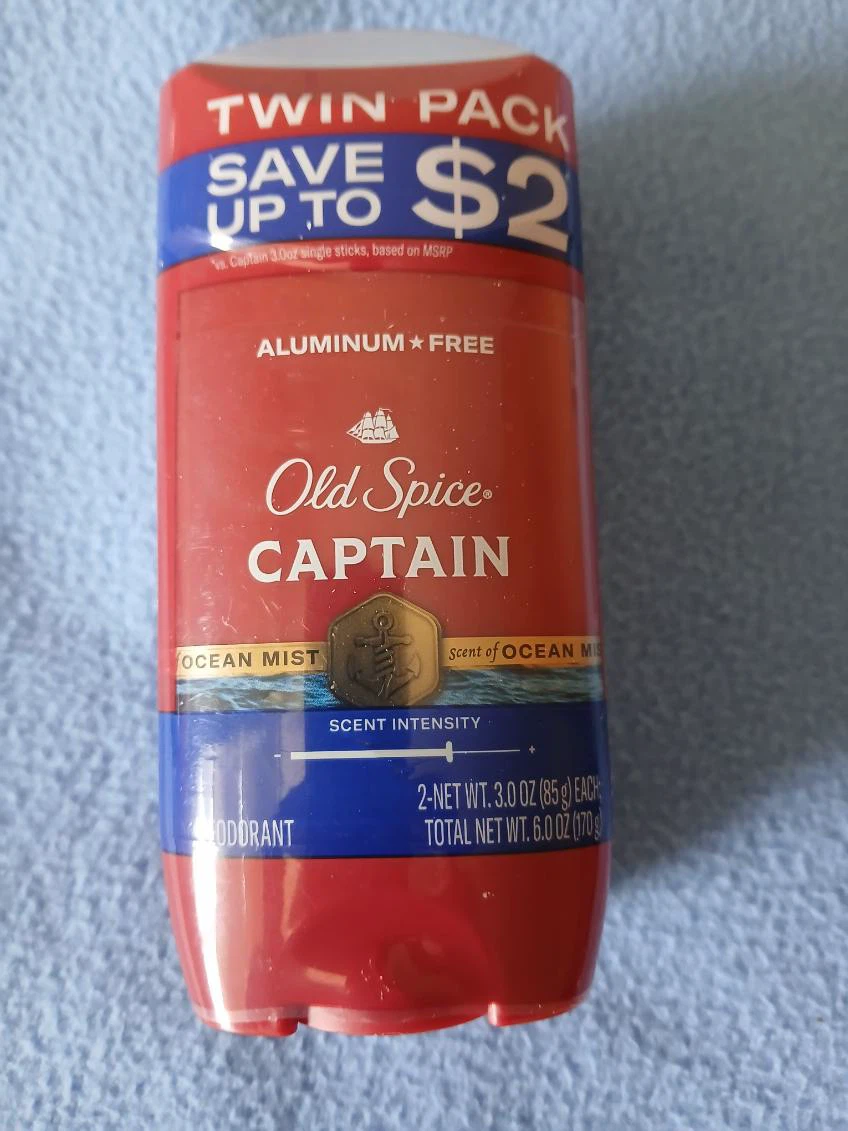 Old Spice Captain Aluminum-Free Deodorant Twin Pack - 6 oz Total