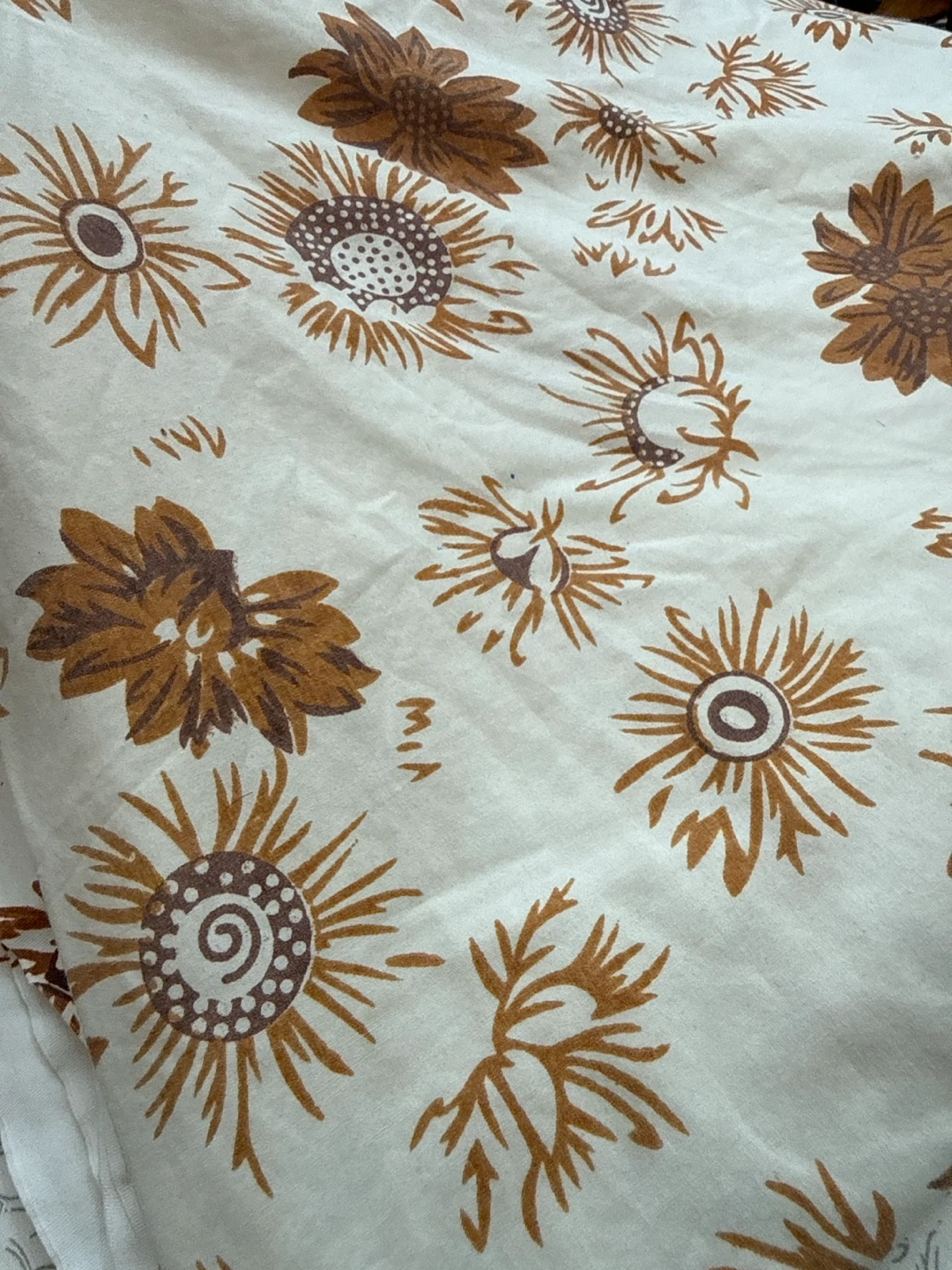White and Brown Floral Fabric