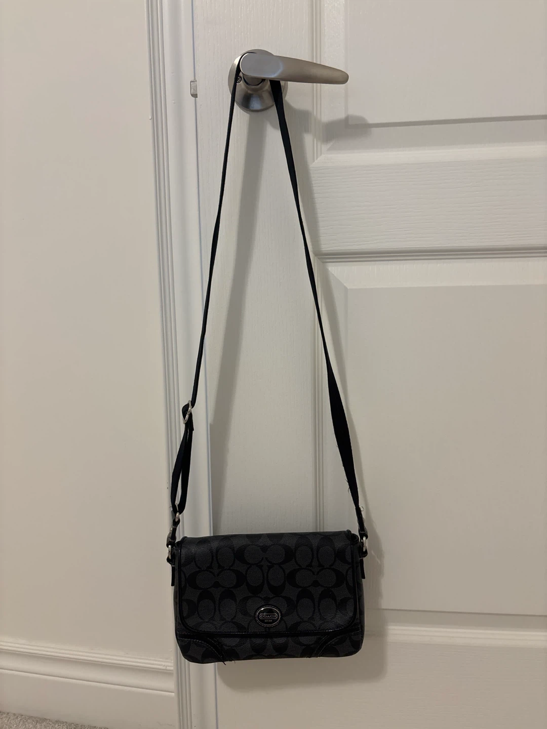 Coach Black Monogram Shoulder Bag