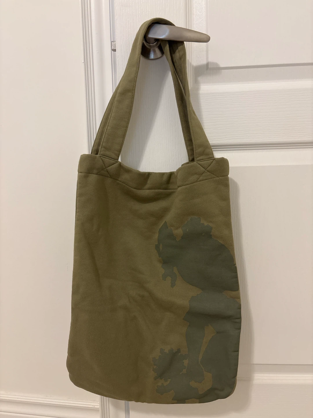 Olive Green Tote Bag with Graphic Print from Lady Soul