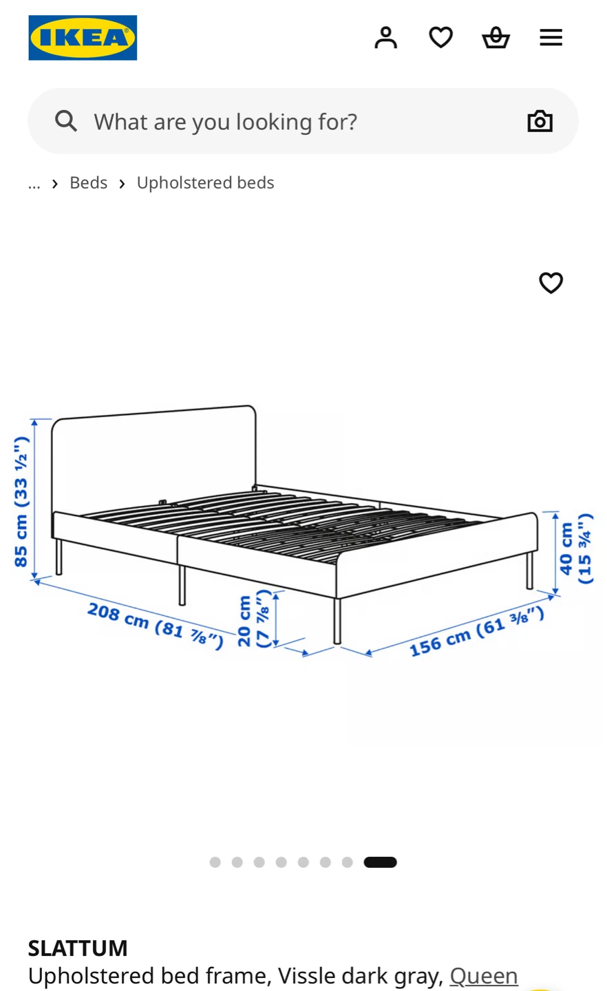 IKEA bed frame  + Mattress (Queen size bed) - photo 2